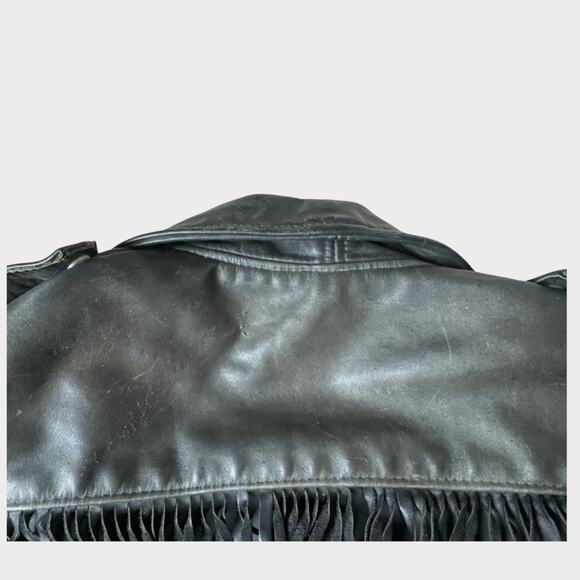 Vintage Brooks Leather Fringe Moto Jacket w/ Removable Liner Size 40 - Picture 9 of 12